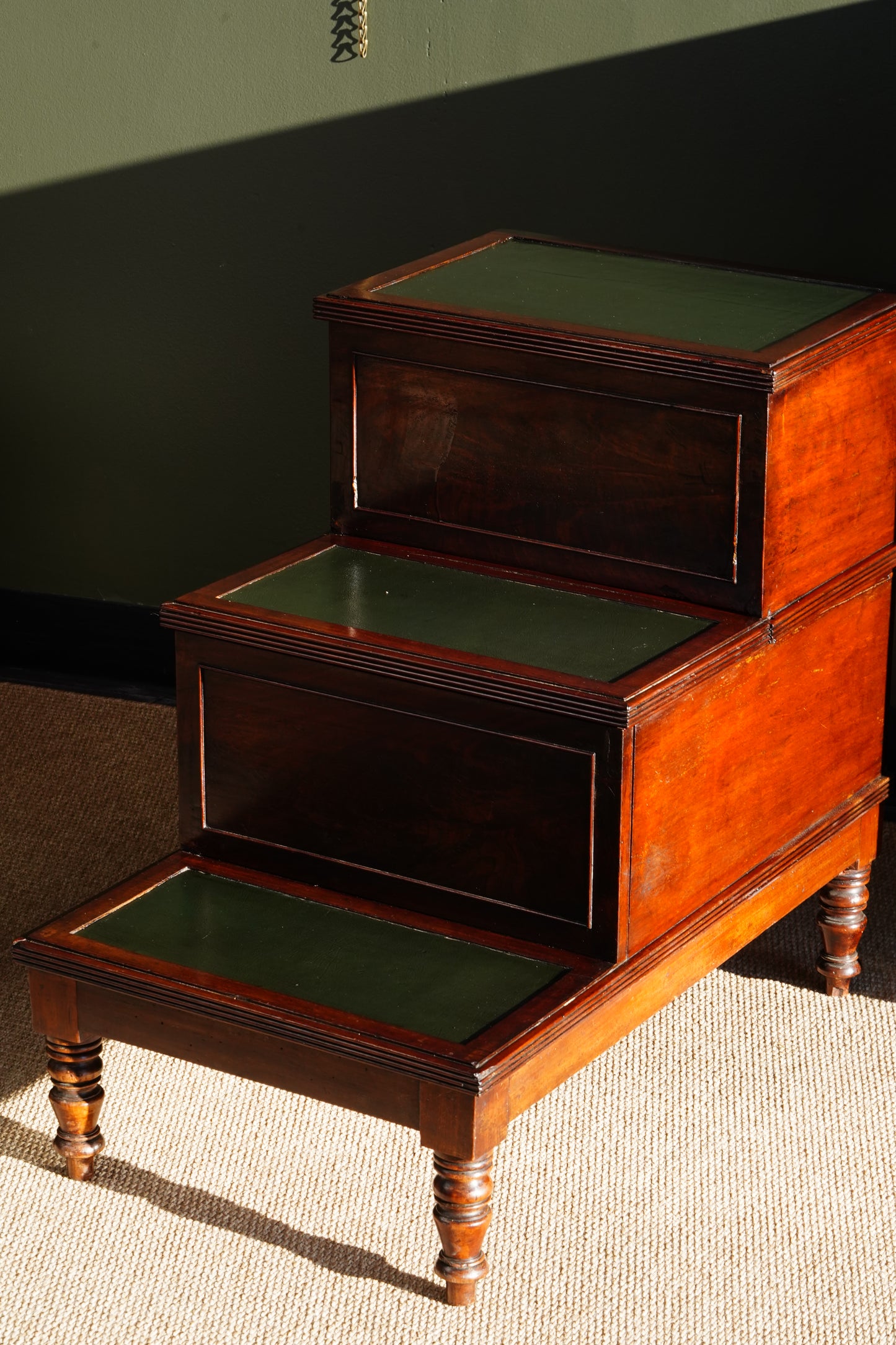 English Mahogany Library Steps in the Regency Taste
