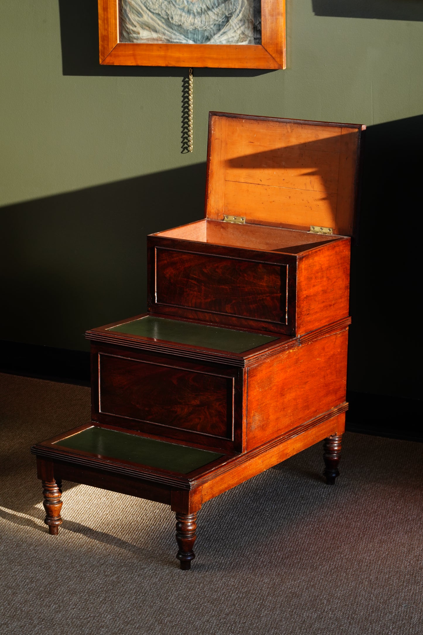 English Mahogany Library Steps in the Regency Taste