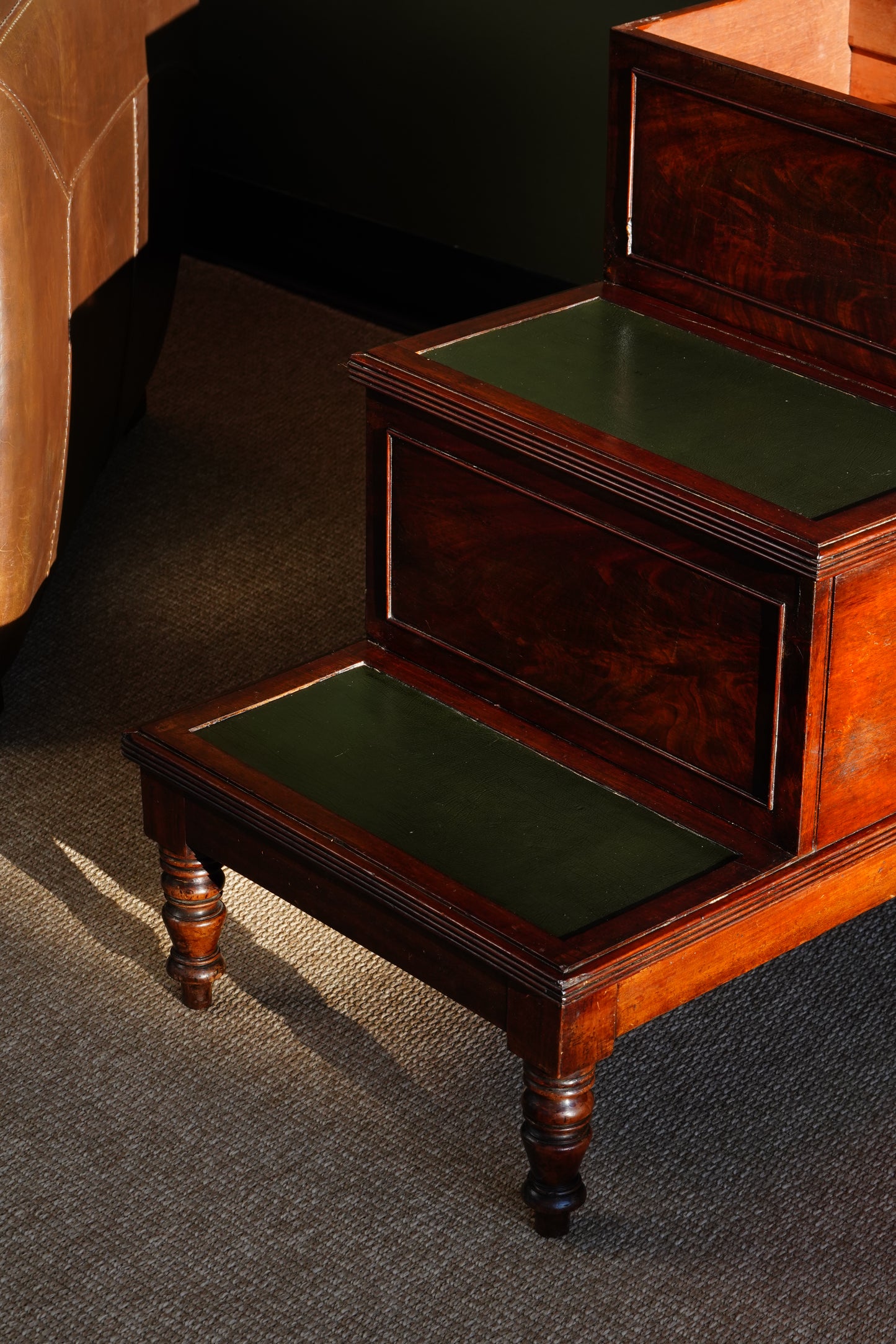 English Mahogany Library Steps in the Regency Taste