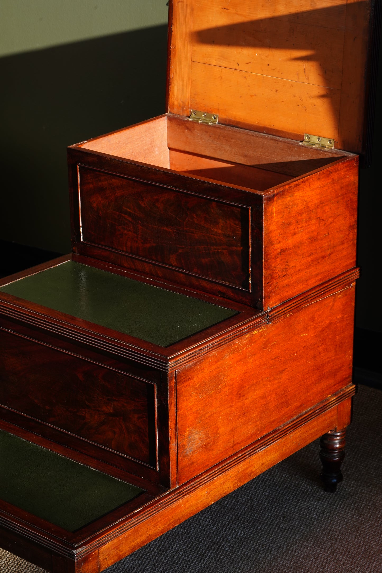 English Mahogany Library Steps in the Regency Taste