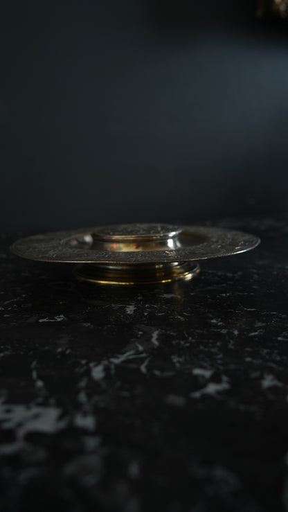 Victorian Silver-Plated Inkwell Depicting Boudica in Chariot – Neoclassical Revival Desk Accessory