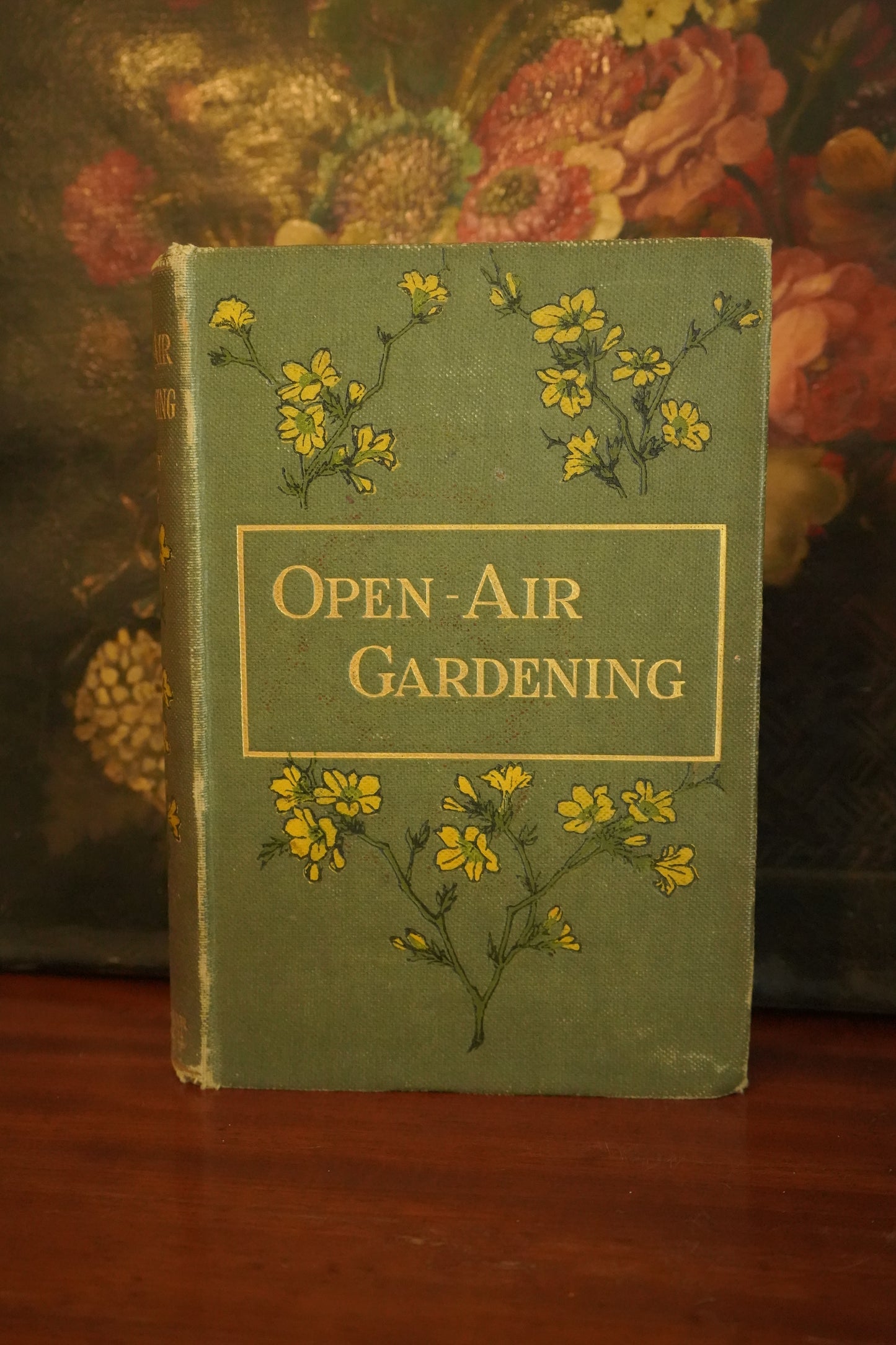 Victorian "Open Air Gardening: The Culture of Hearty Flowers, Fruits, Vegetables" Nature Green Cloth Book