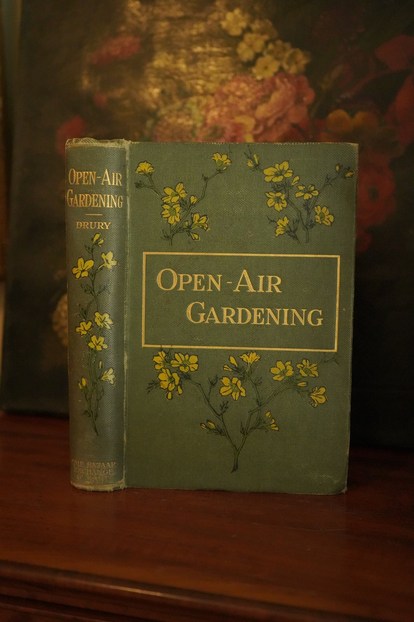 Victorian "Open Air Gardening: The Culture of Hearty Flowers, Fruits, Vegetables" Nature Green Cloth Book