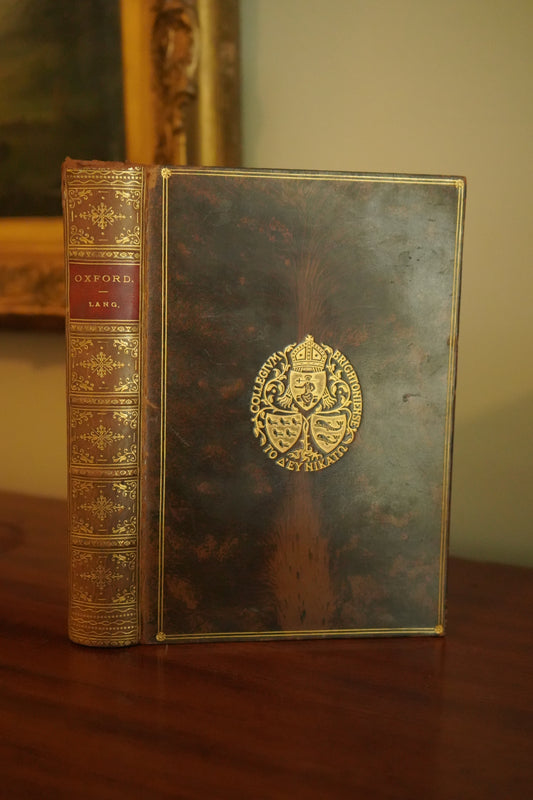 1890 "Oxford" by Andrew Lang, Tree Calf Leather Book, Prize Binding