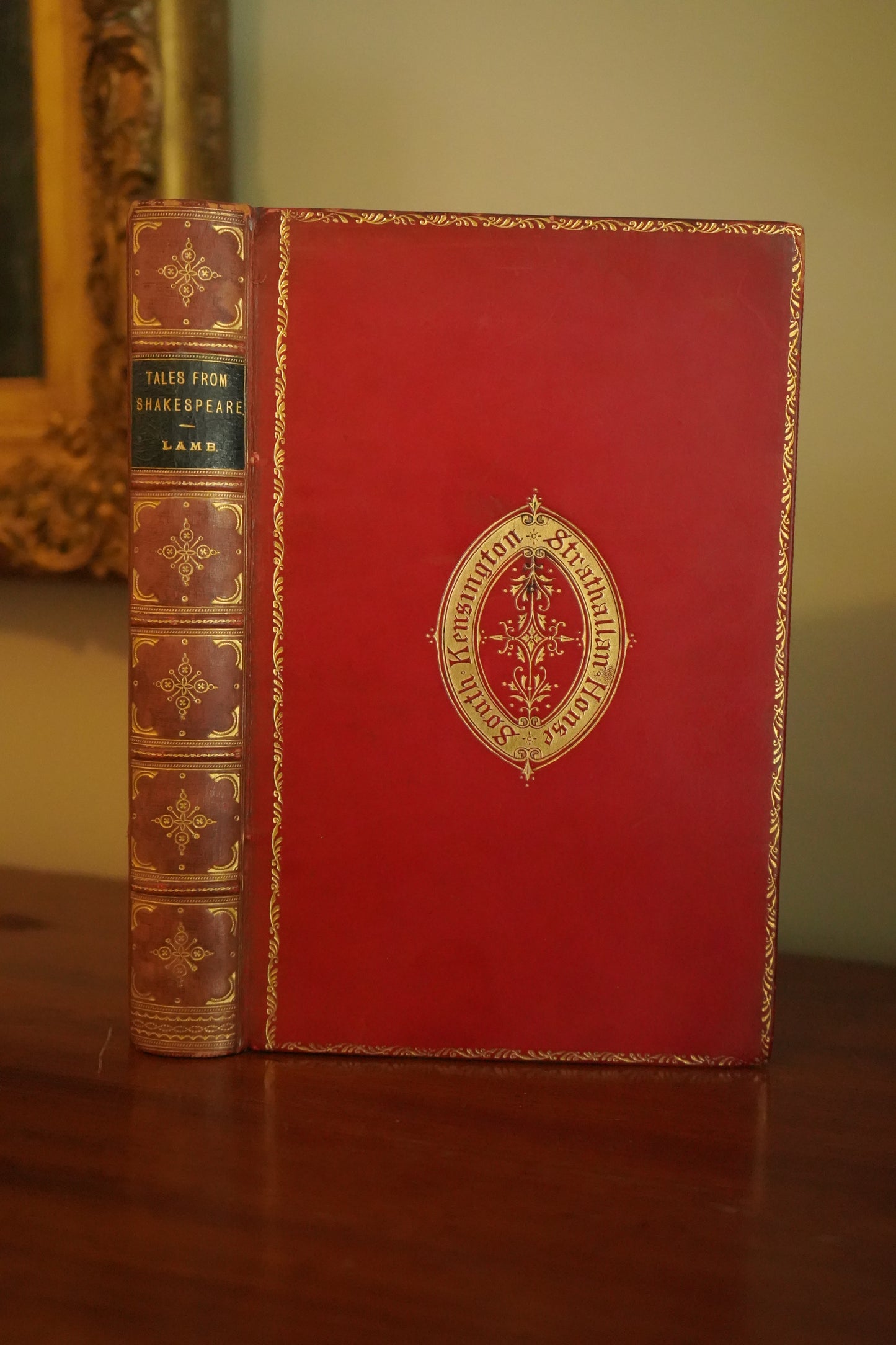 1890 "Tales from Shakespeare" Red Full Leather Prize Binding Book