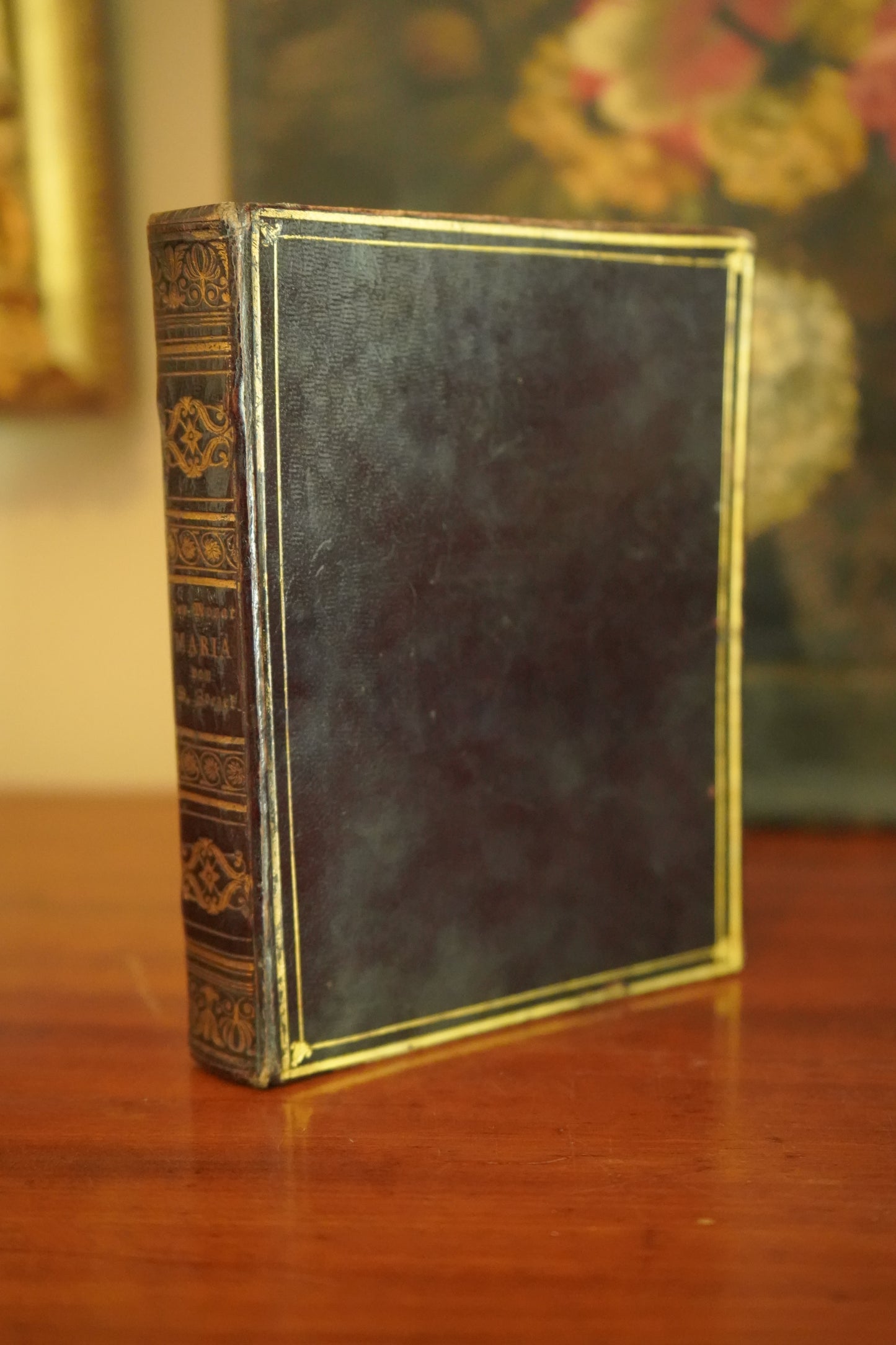 1840 "Der Monat Maria" Purple Full Leather German Book