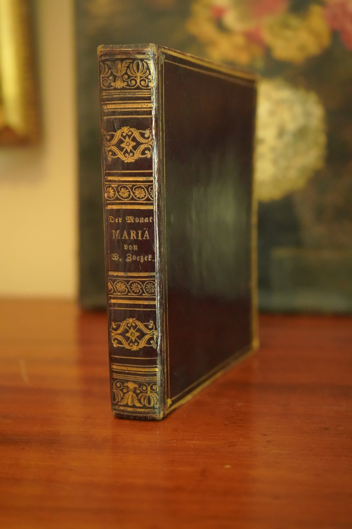 1840 "Der Monat Maria" Purple Full Leather German Book