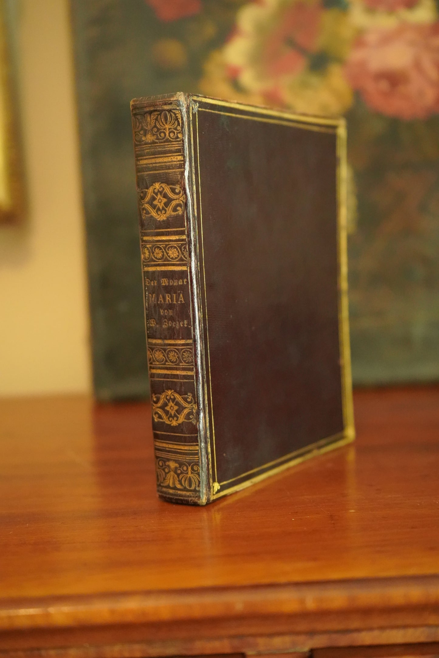 1840 "Der Monat Maria" Purple Full Leather German Book