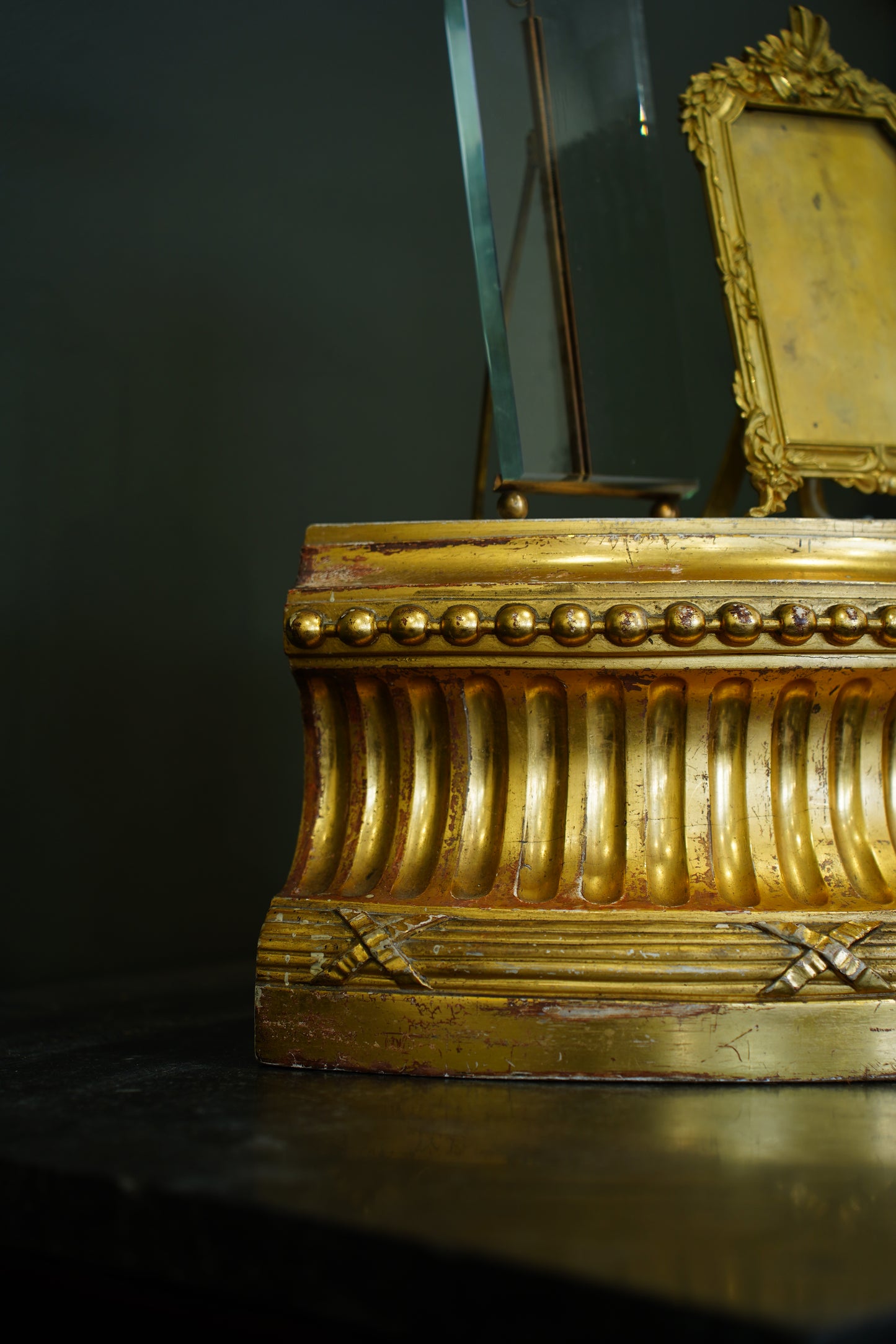 Antique Gilt Carved Wood Architectural Piece, Circa 1900