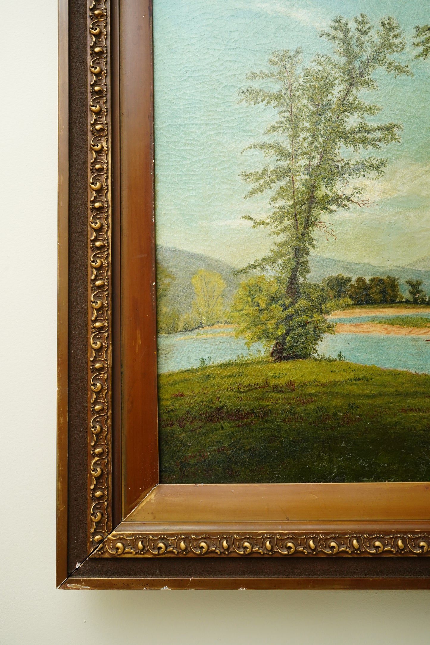 Antique English School Landscape Oil Painting c1860