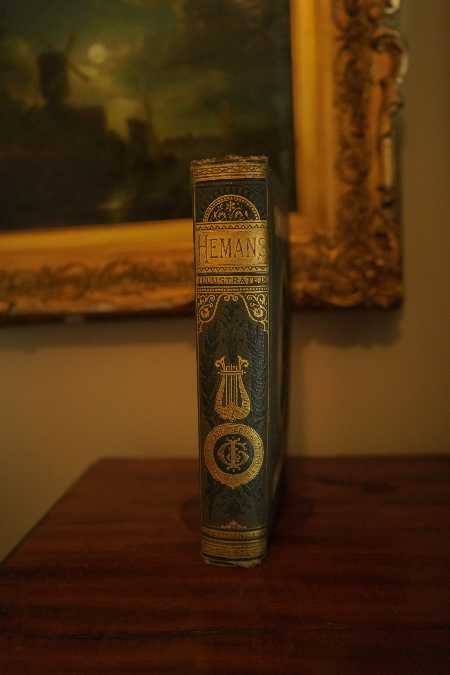 "The Poetical Works of Mrs. F. Hemans" Victorian Cloth Book
