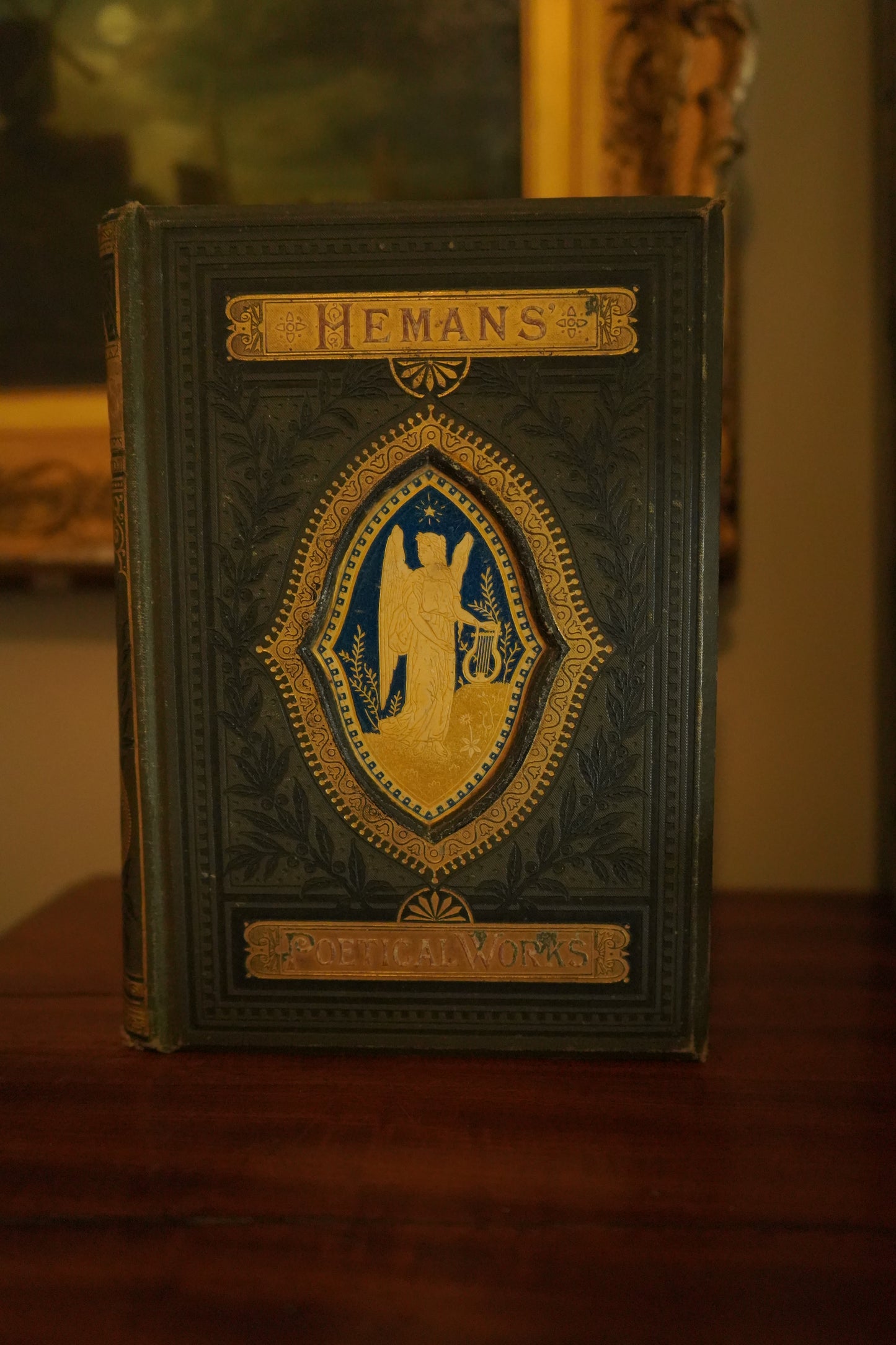 "The Poetical Works of Mrs. F. Hemans" Victorian Cloth Book