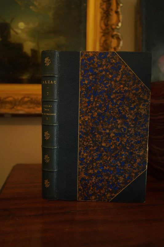1865 " La Comédie Humaine " Balzac Blue Half Leather Book