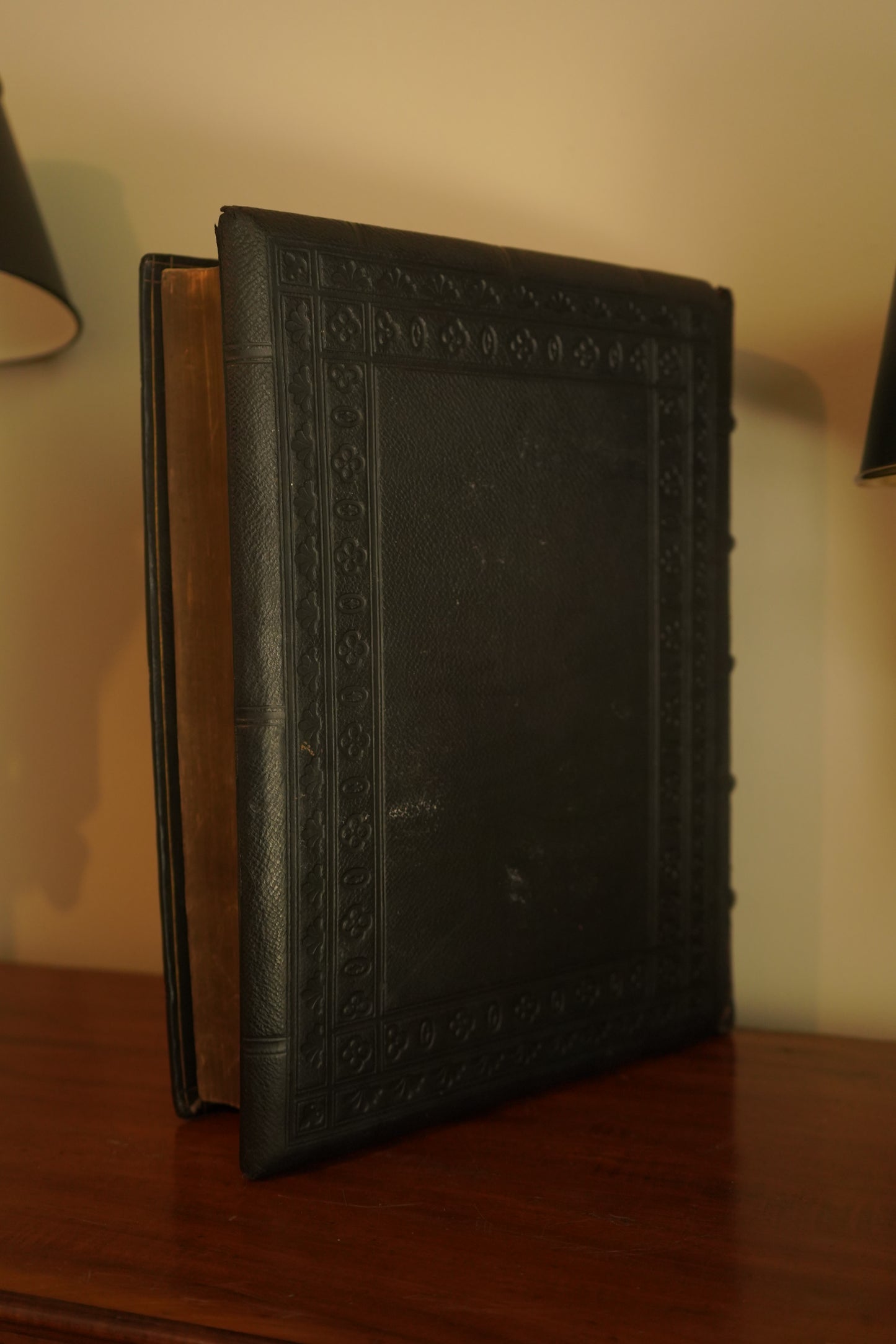 XL "Holy Bible" Black Full Leather Book