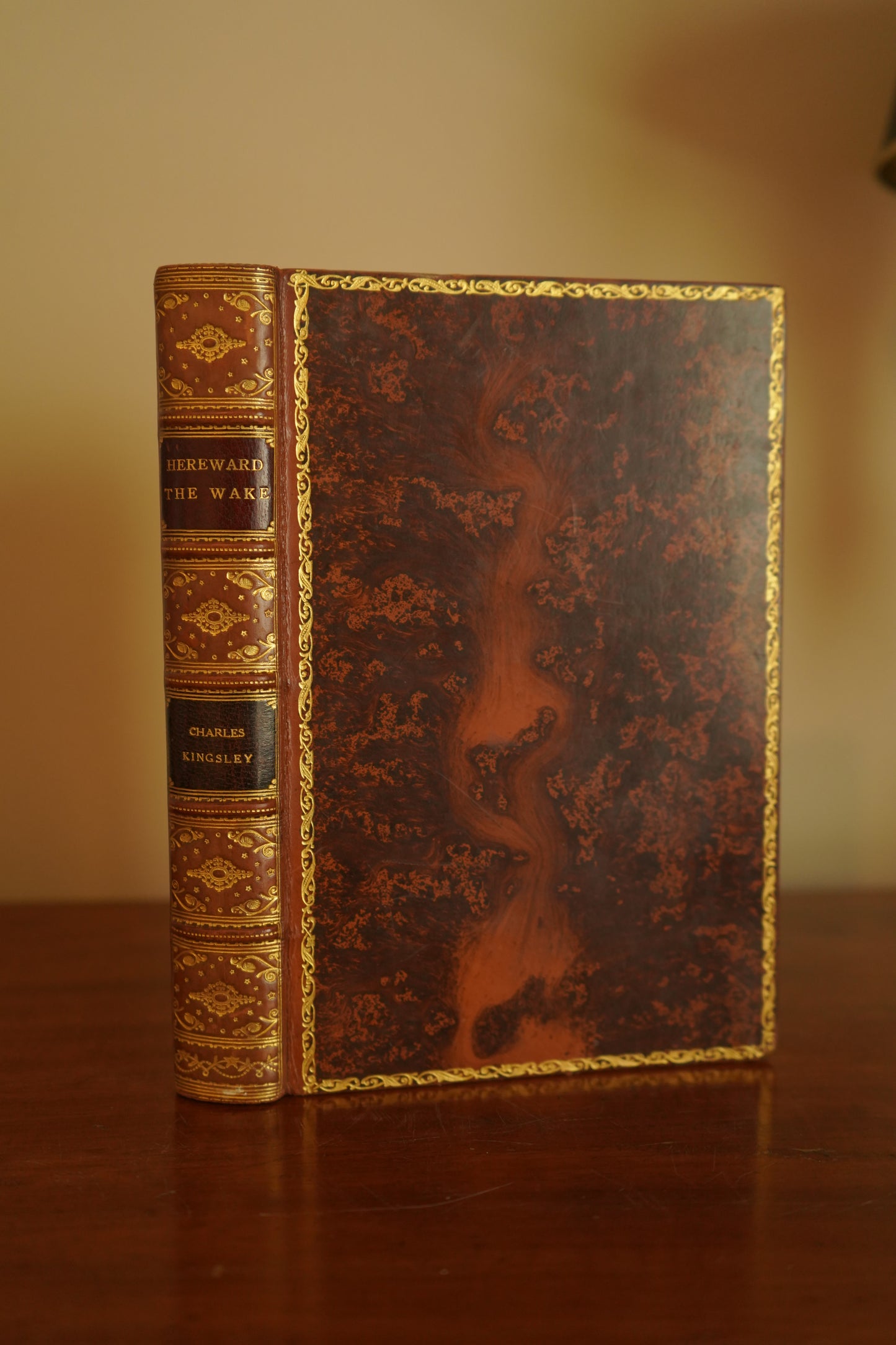 Hereward the Wake by Charles Kingsley, 1912 Historical Novel in Fine Tree Calf Binding with Illustrations