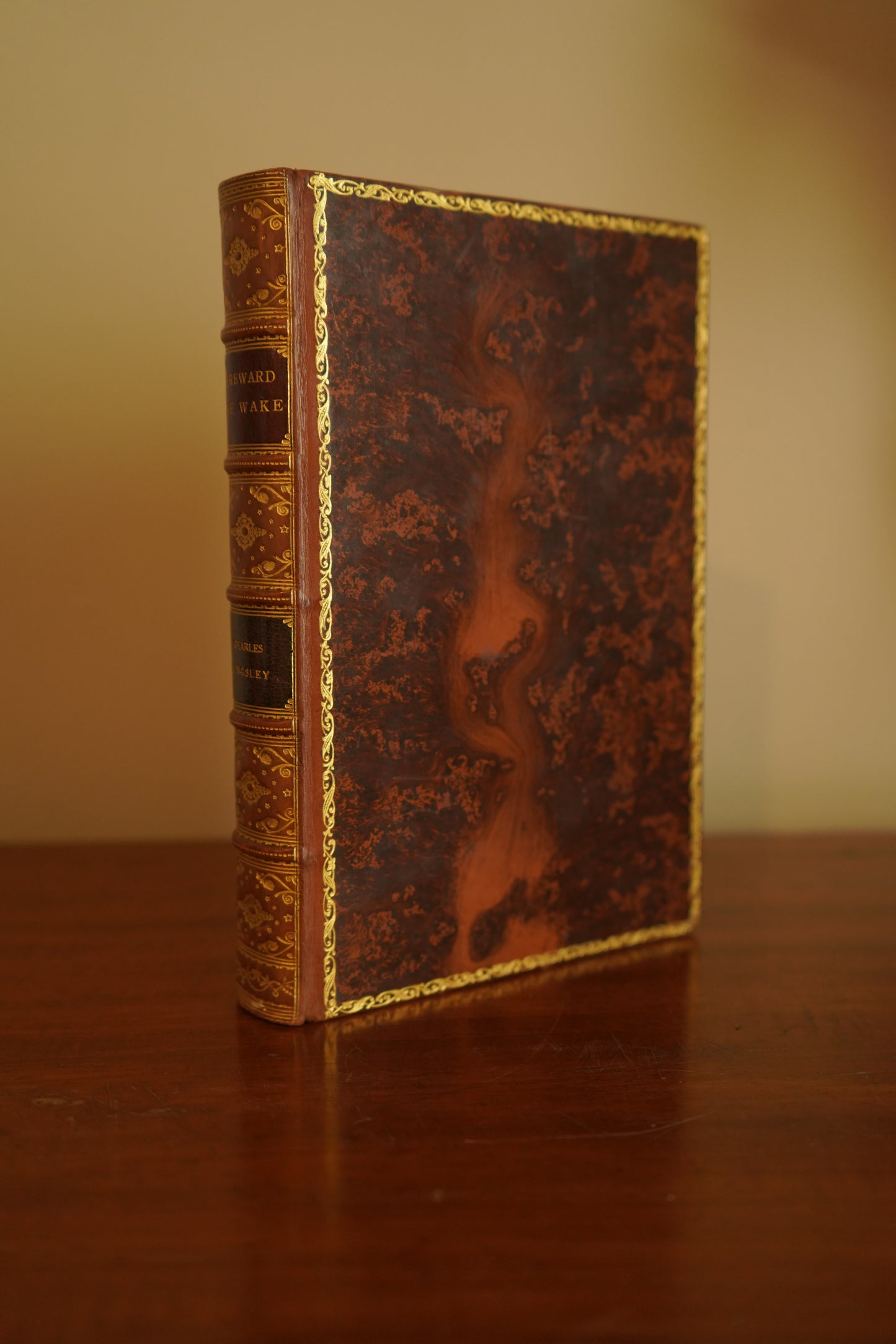 Hereward the Wake by Charles Kingsley, 1912 Historical Novel in Fine Tree Calf Binding with Illustrations