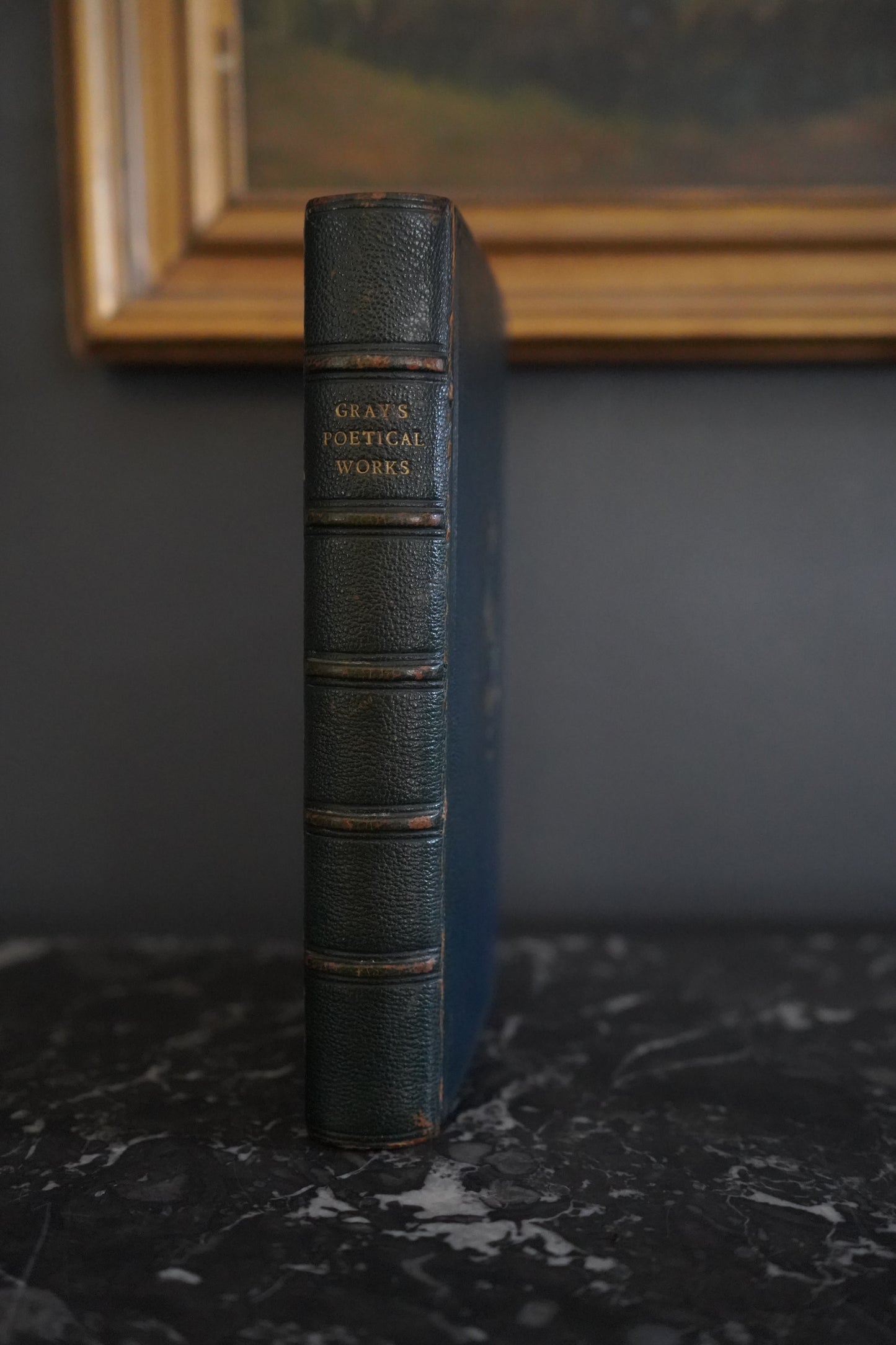 Antique 1901 Poetry Book The Poetical Works of Thomas Gray in Prize Leather Binding