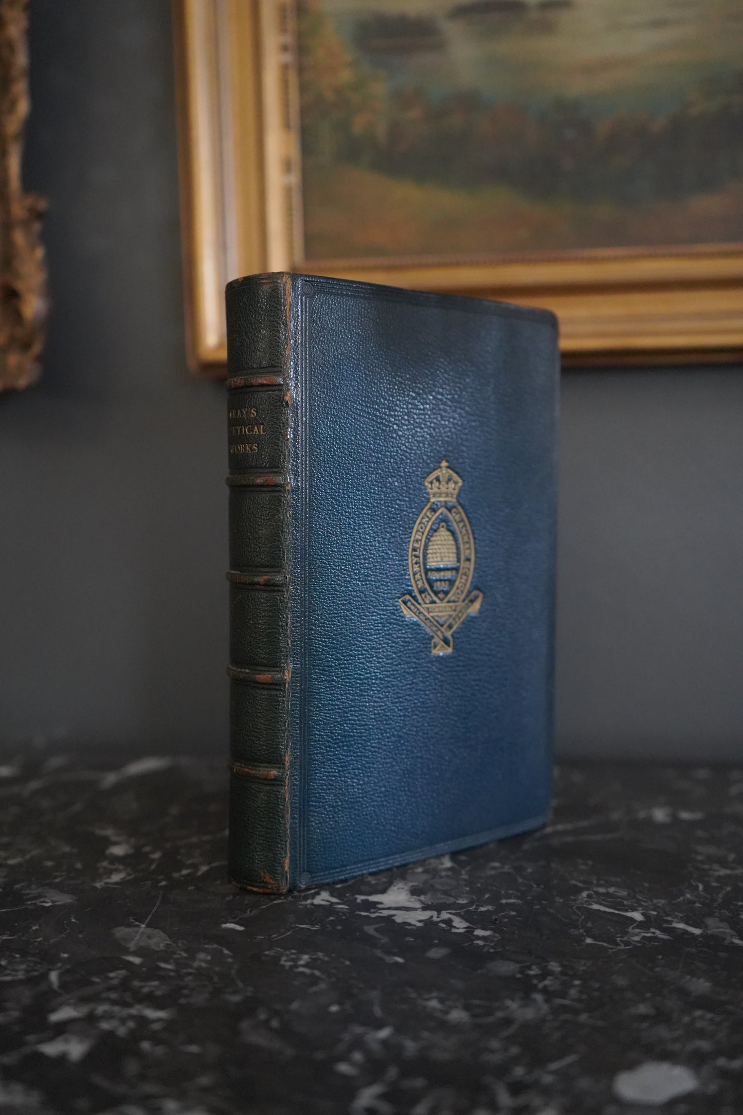 Antique 1901 Poetry Book The Poetical Works of Thomas Gray in Prize Leather Binding