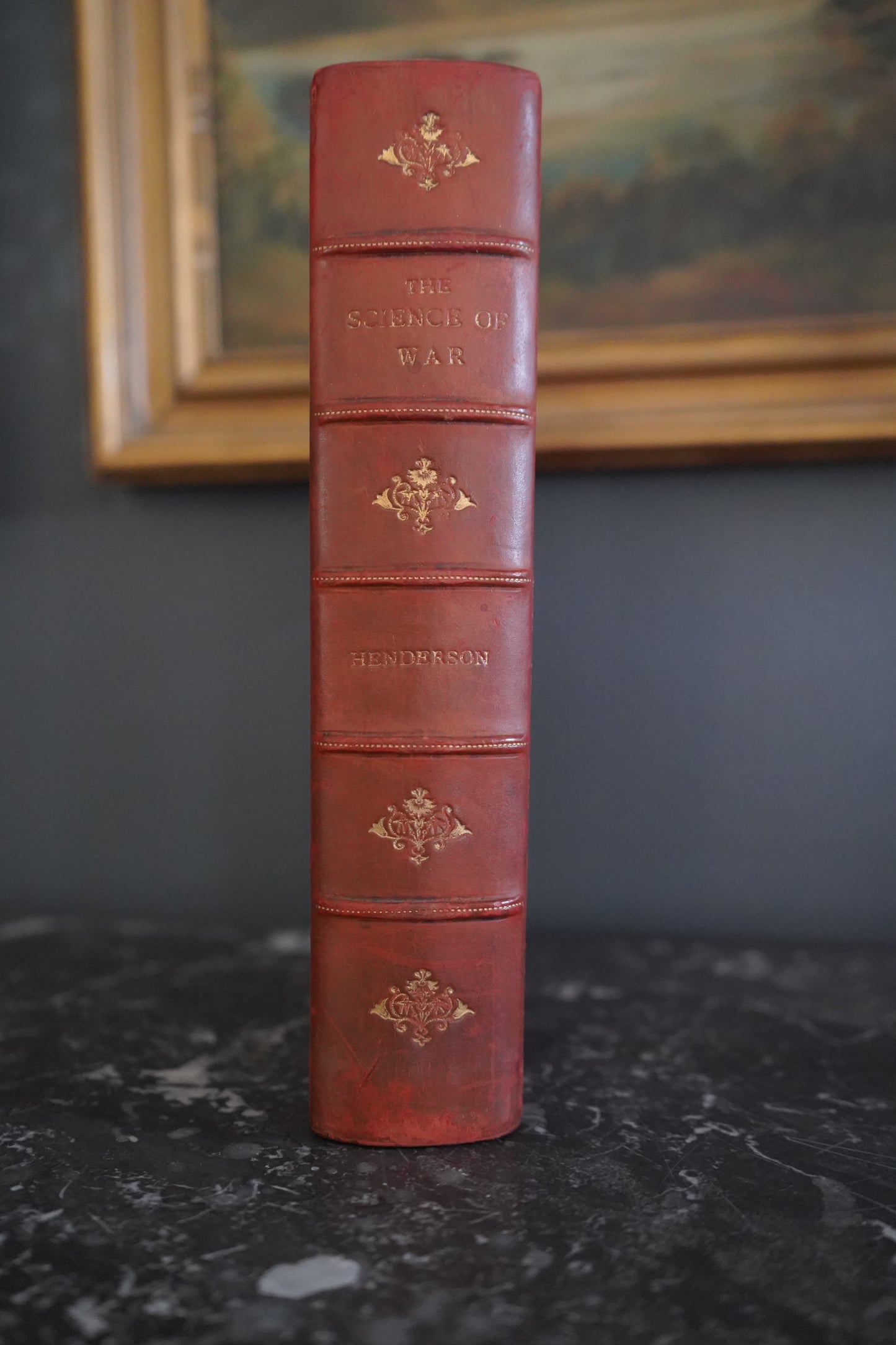 1913 "The Science of War" Red Half Leather Book