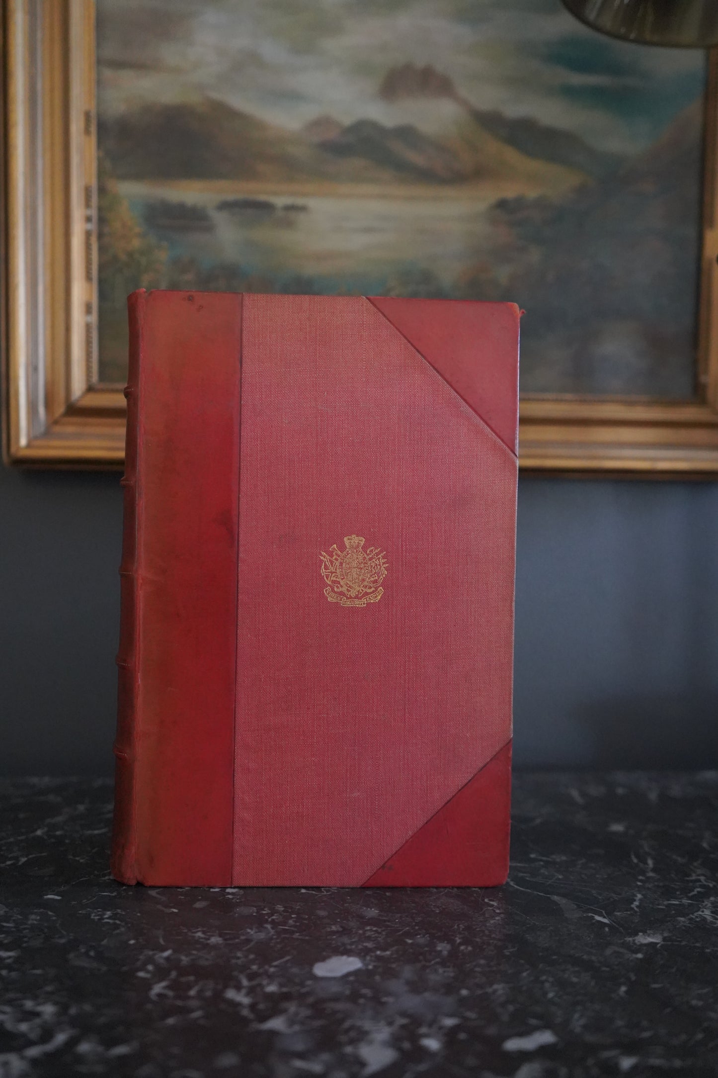 1913 "The Science of War" Red Half Leather Book