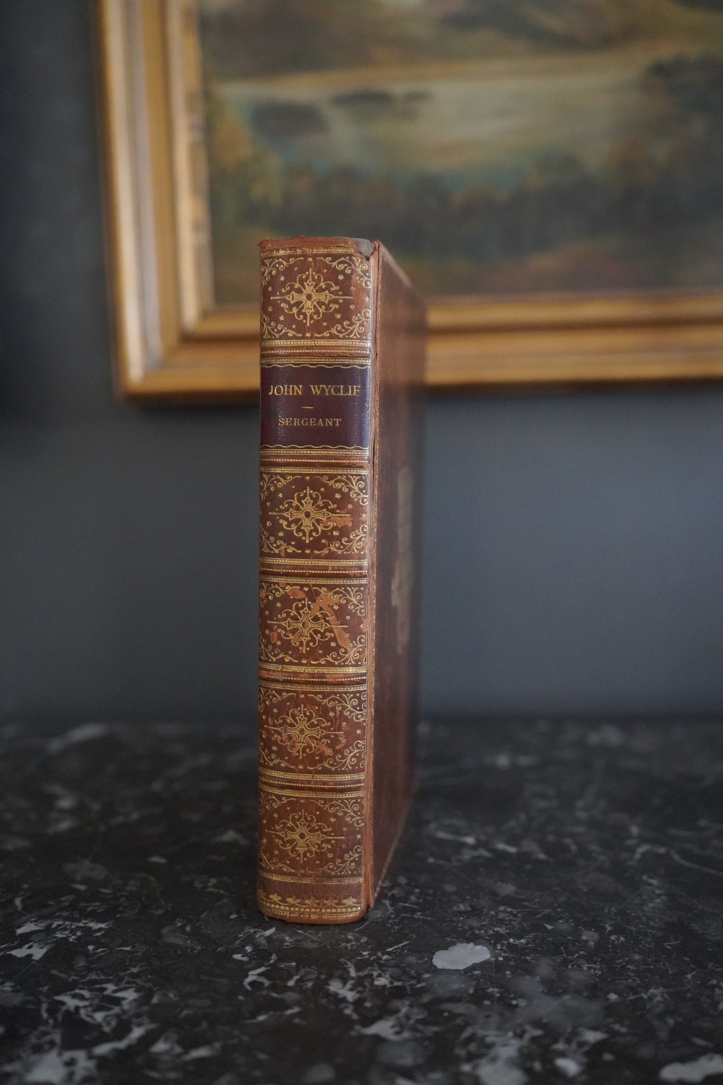1893 "John Wyclif" Brown Full Tree-Calf Leather Book