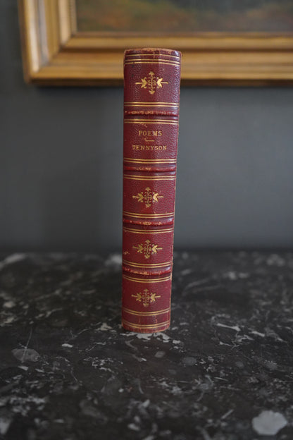1875 Tennyson Poems Fine Leather Binding Victorian Poetry