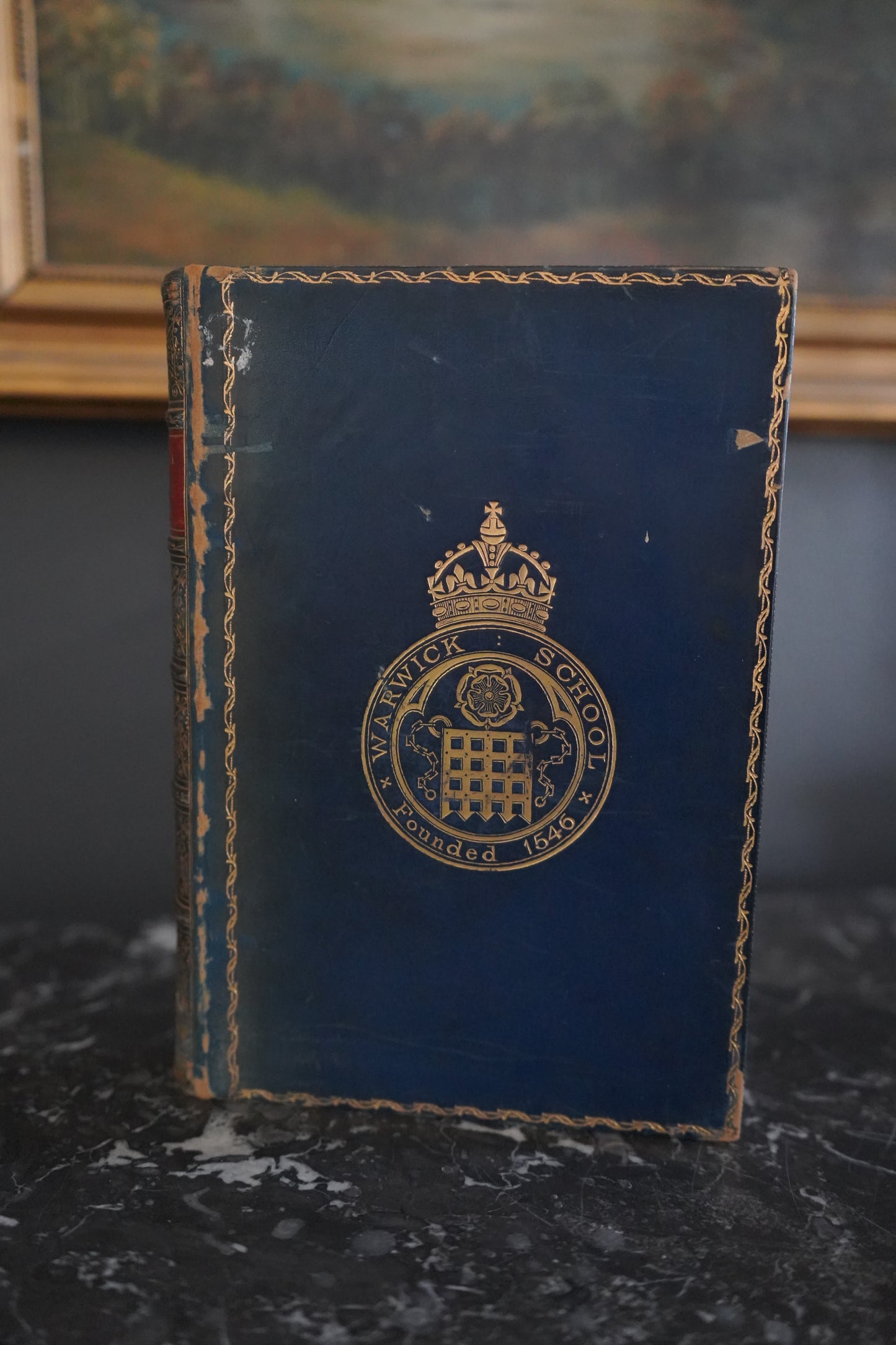 1892 Nature "Wonderful Nests" Blue Full Leather Prize Binding Book, Antique Bird Book