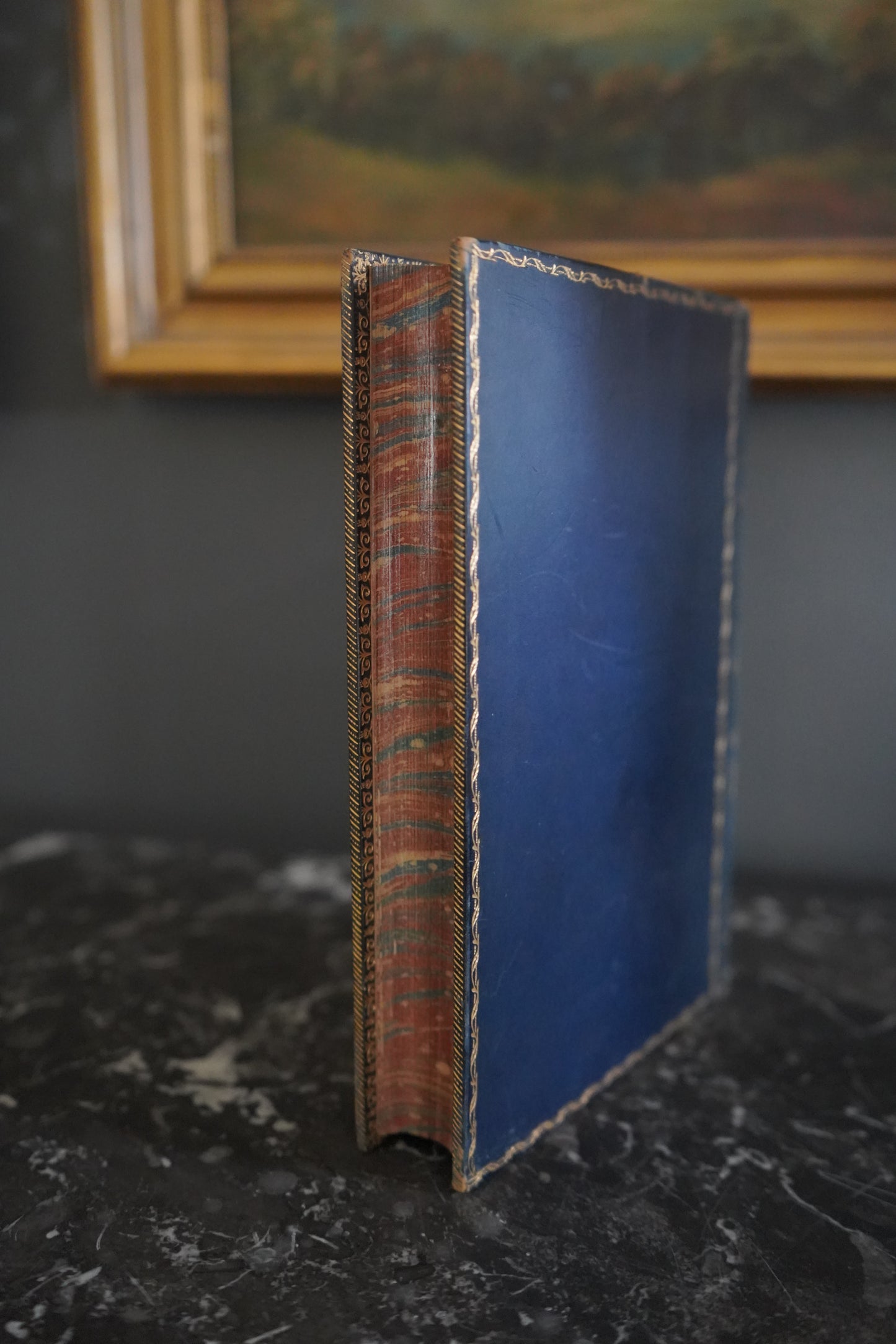 1892 Nature "Wonderful Nests" Blue Full Leather Prize Binding Book, Antique Bird Book