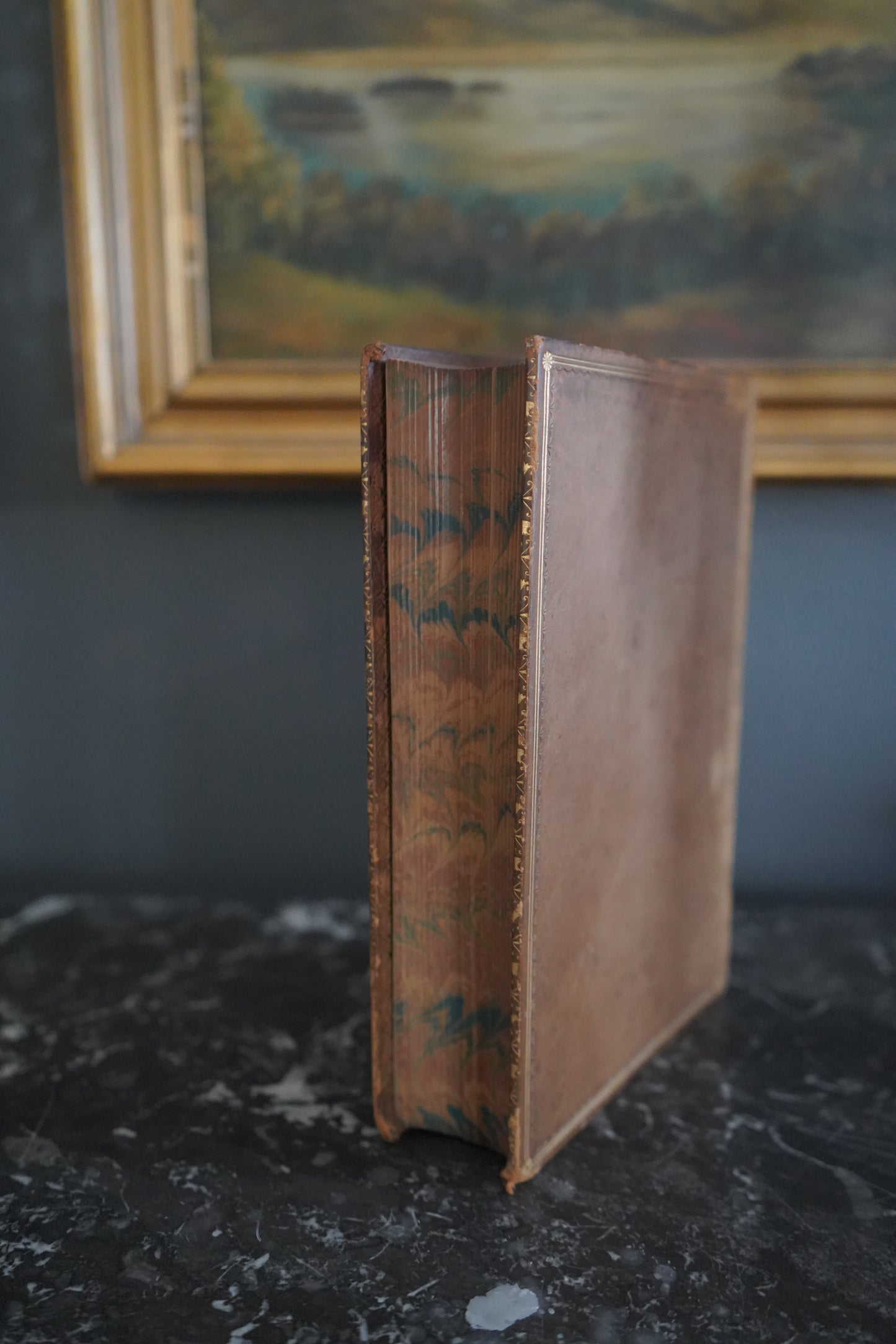 Antique History Book Palmyra and Zenobia by William Wright 1895 Full Calf Prize Binding with Royal Arms