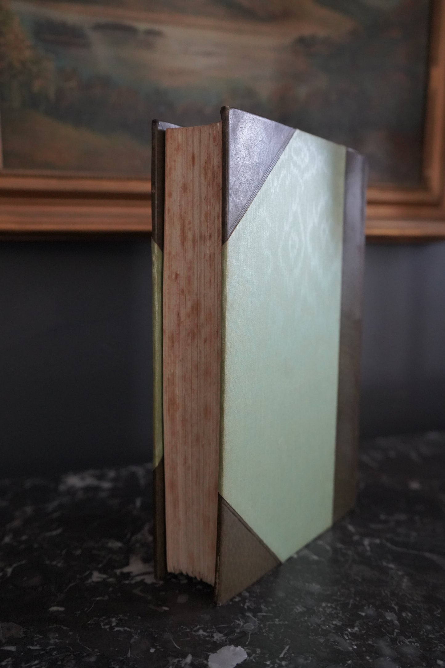 1911 "The Life of Benvenuto Cellini" Green Half Calf Leather Book, Illustrated