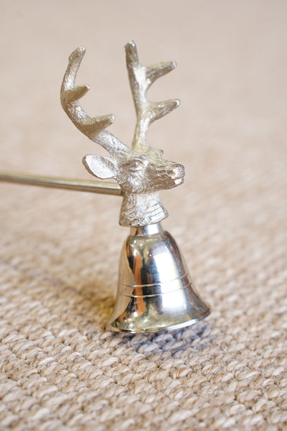 Stag Head Candle Snuffer, Silver Plated Metal