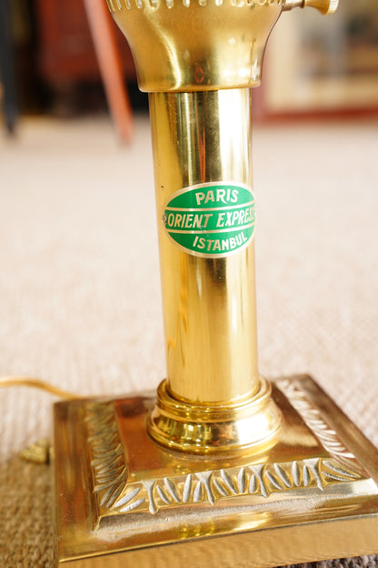 Vintage Brass Table Lamp, Adjustable Shade