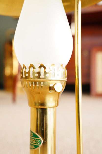Vintage Brass Table Lamp, Adjustable Shade