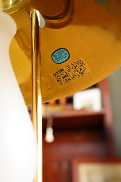Vintage Brass Table Lamp, Adjustable Shade