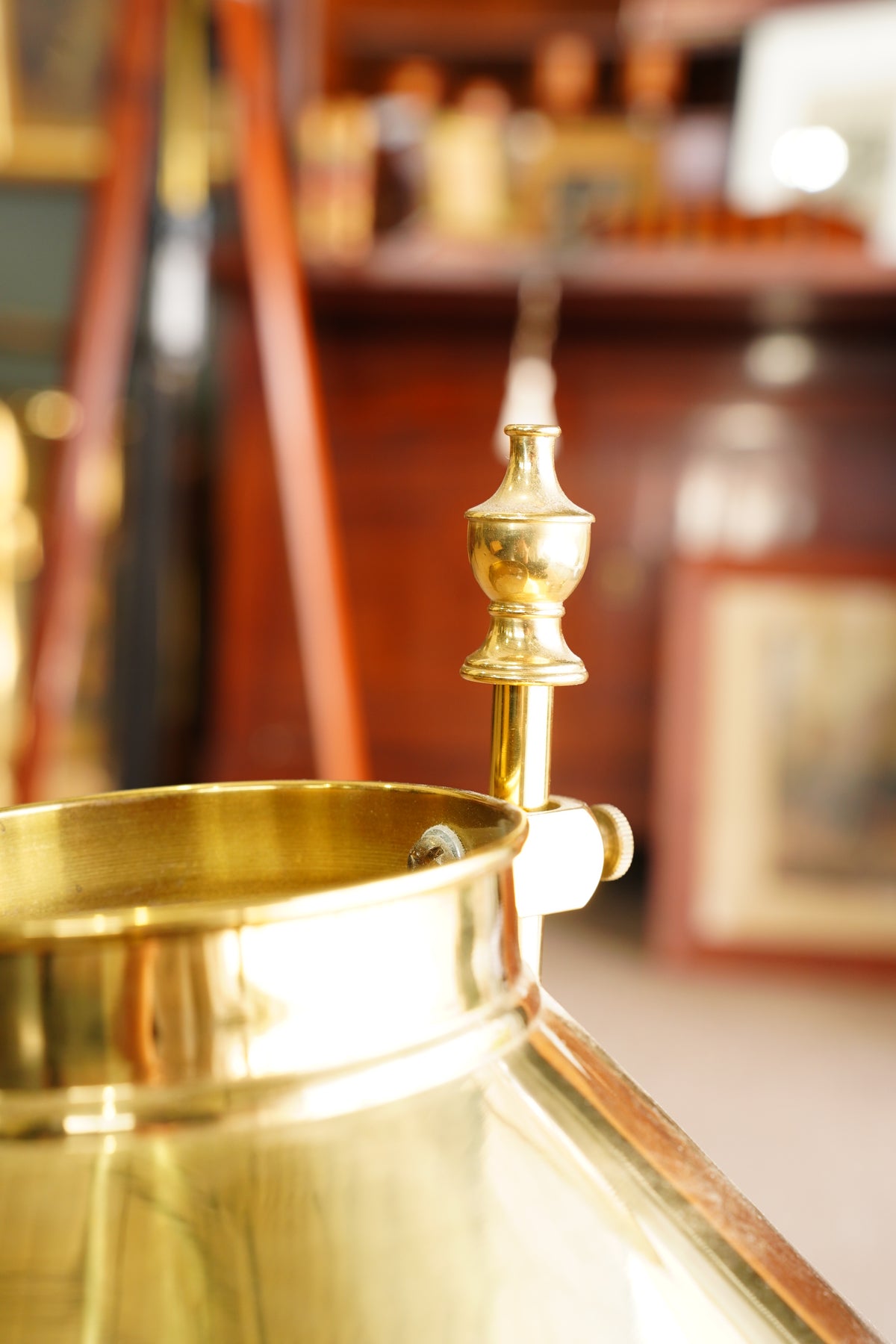 Vintage Brass Table Lamp, Adjustable Shade