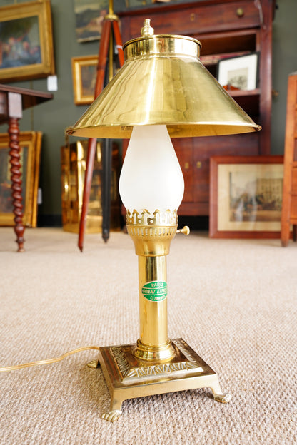 Vintage Brass Table Lamp, Adjustable Shade