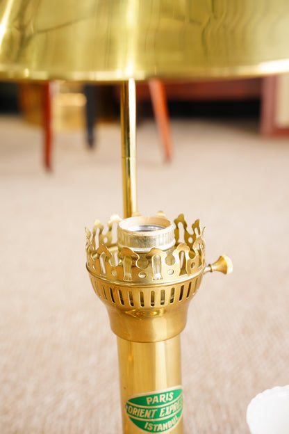 Vintage Brass Table Lamp, Adjustable Shade