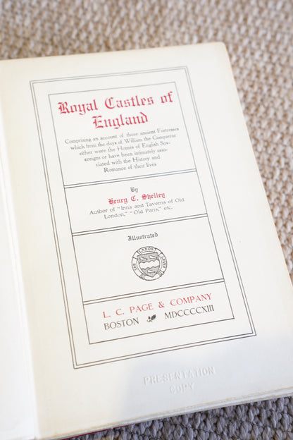 Antique Royal Castles of England Book, 1913
