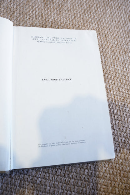 Vintage Farm Shop Manual with Tool Illustrations, 1939