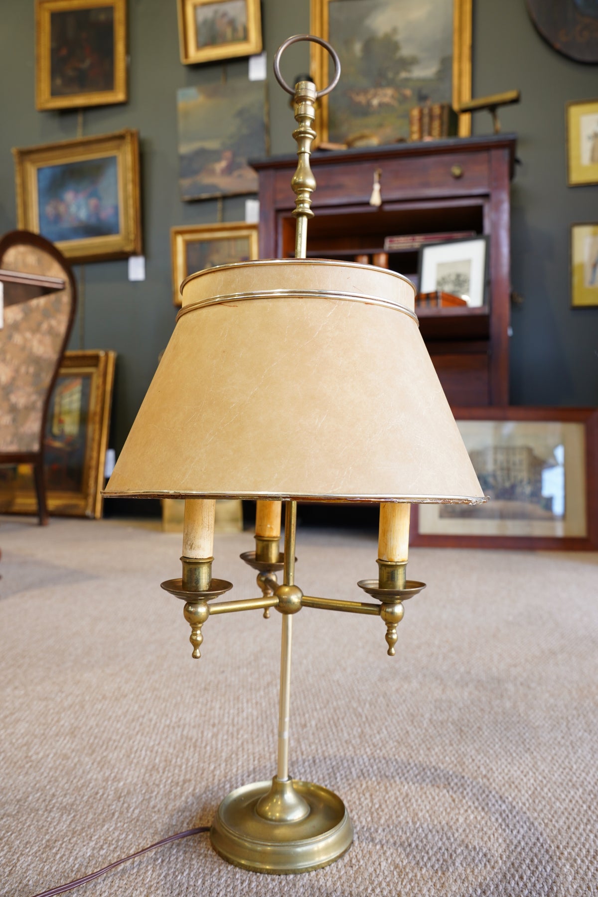 Vintage Brass Bouillotte Lamp