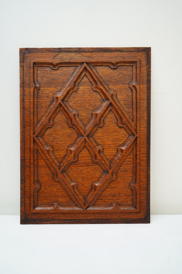 Antique English Jacobean Revival Carved Oak Panel secondary view
