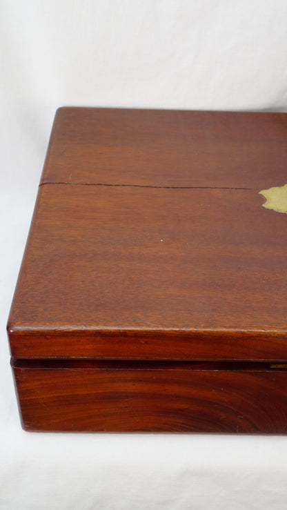 Antique Edwardian Oak & Brass Cutlery Box