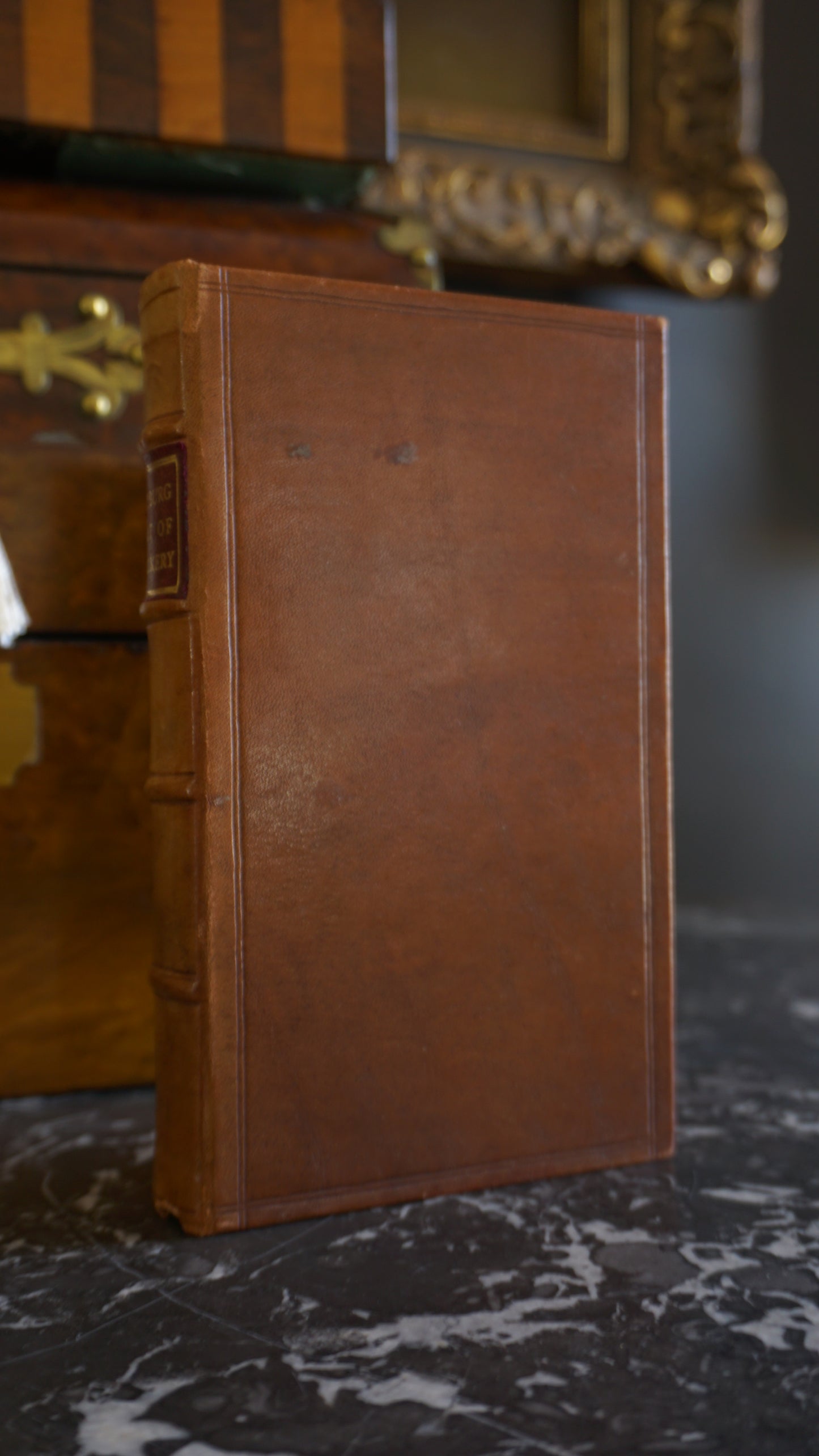 Antique Cookbook "The Williamsburg Art of Cookery " Tan Full Leather Book