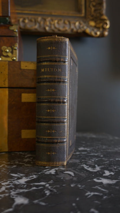 John Milton Poetical Works Victorian Full Morocco Leather