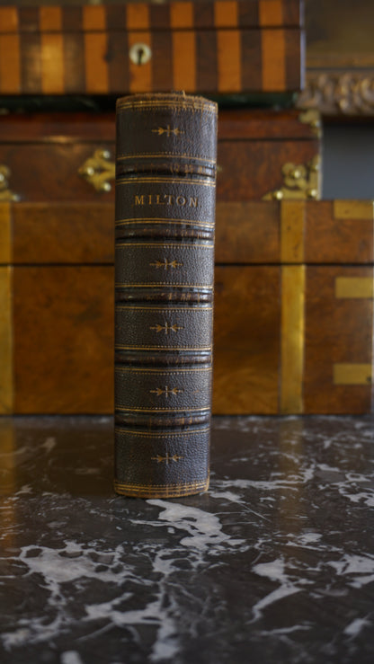 John Milton Poetical Works Victorian Full Morocco Leather