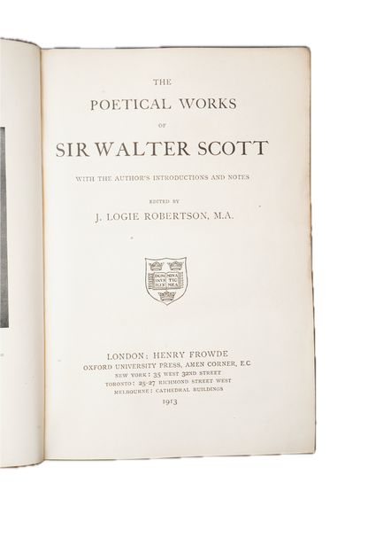 1913 Sir Walter Scott Poetical Works Full Calf Prize Binding