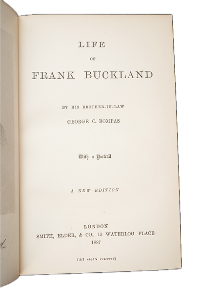 1887 Frank Buckland Biography Full Leather