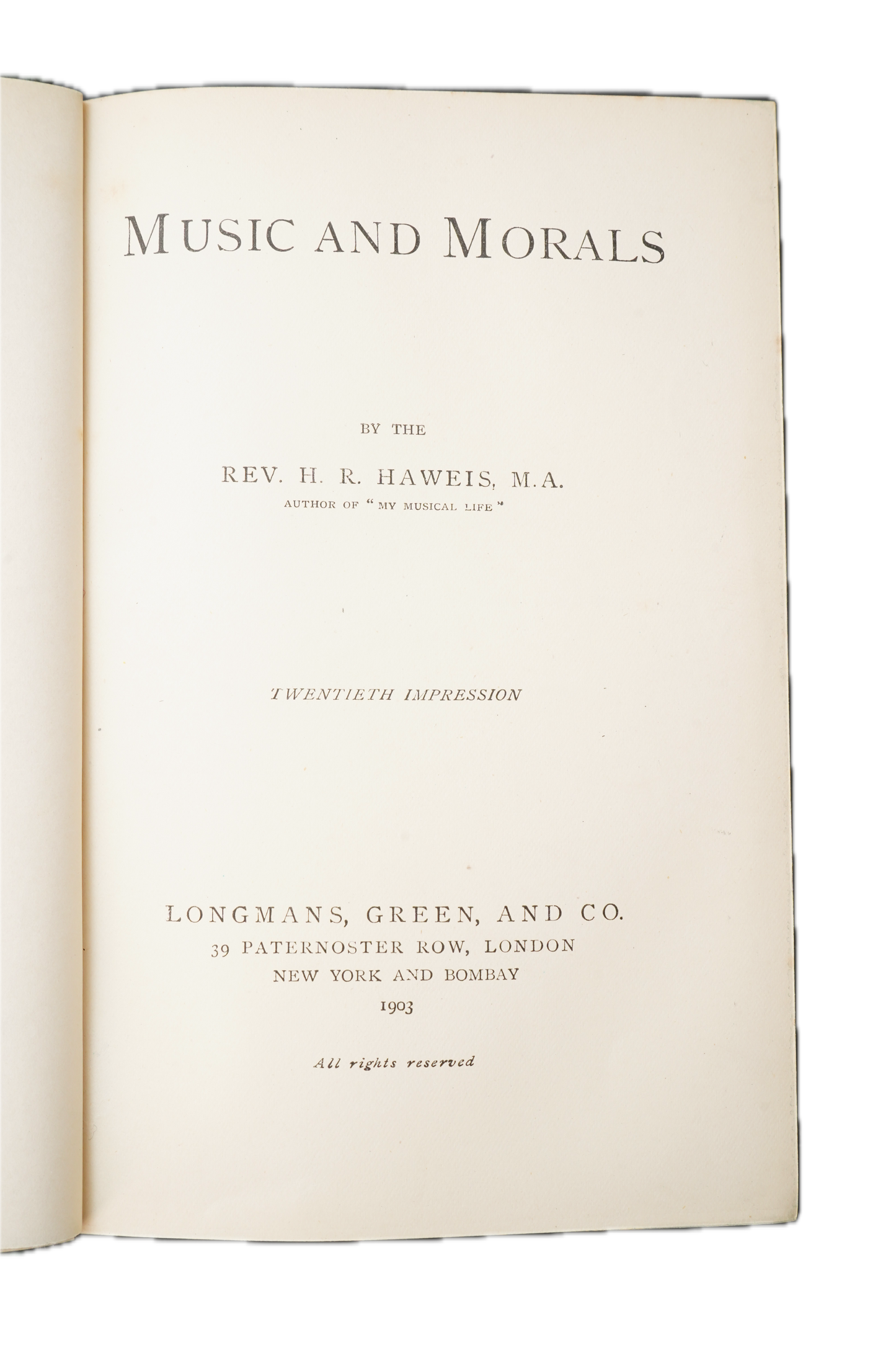 *Reserved for Robin* 1903 Music and Morals Haweis Full Leather