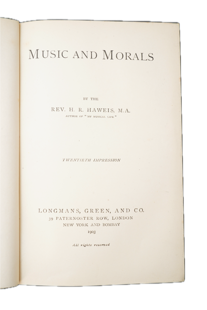 *Reserved for Robin* 1903 Music and Morals Haweis Full Leather