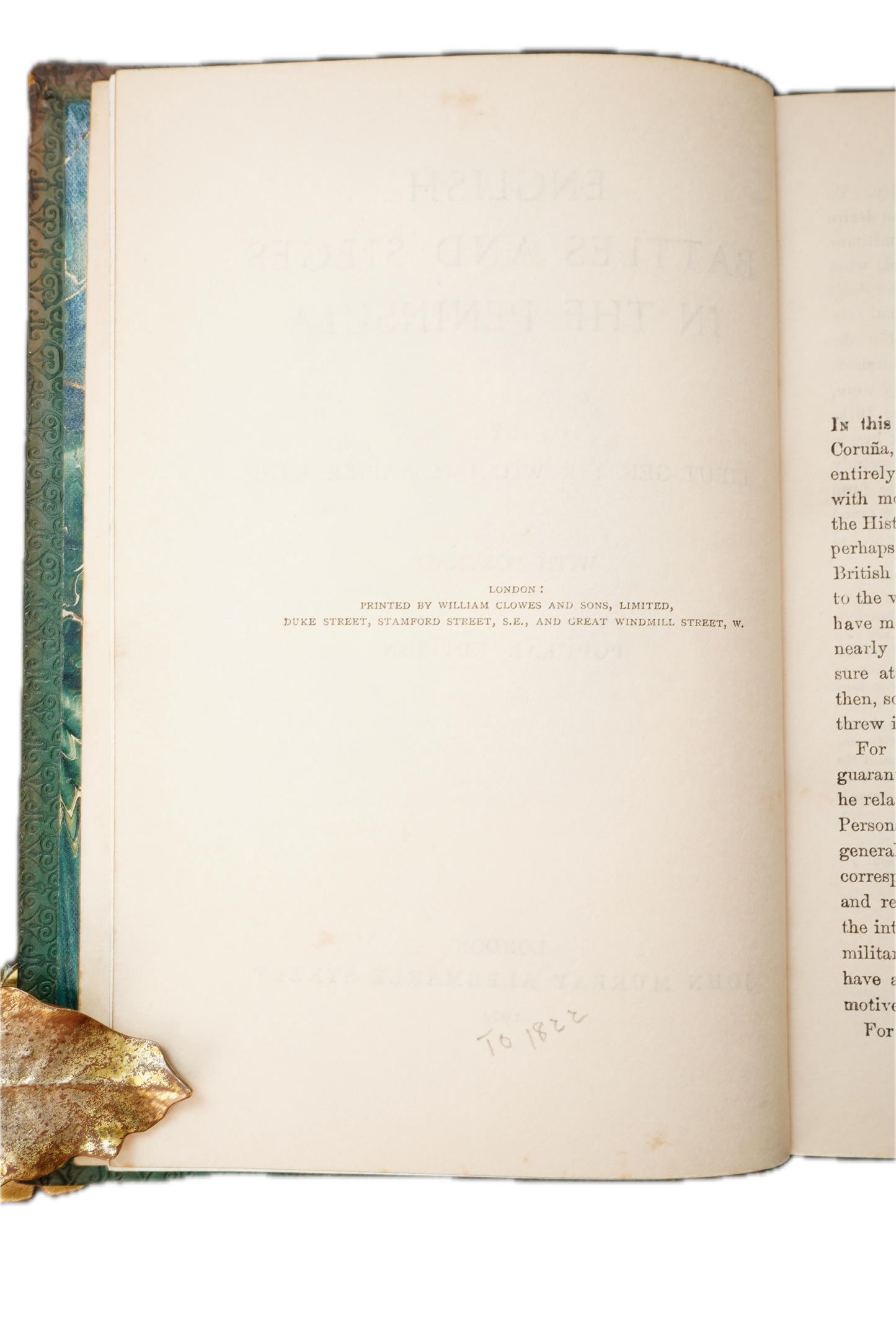 1904 Napier Peninsular War Full Leather Military History